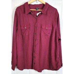 NWT Torrid Plus Size Chambray Button Up Top Size 3X